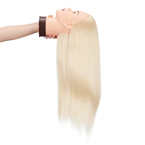 Hairingrid 26"-28" Mannequin Head Hair Styling Training Head Manikin Cosmetology Doll Head Synthetic Fiber Hair and Free Clamp Holder (R71919W61320)