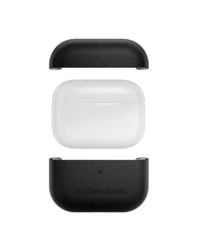 Image of Dailyobject Leatherite AirPods Case Cover Compatible with Apple Airpods Pro 2 | Durable Leatherite Material | Shock Resistant & Lightweight | Compatible Wireless Charging | Stylish Design - (Black)