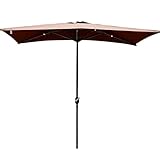 Note: Stand is not included. Package includes: patio umbrella x 1; with crank handle for easy opening and closing; crank the handle clockwise and the umbrella will gradually open