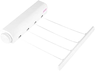 Fictory Wall Mounted Clothes Airer - 3.2m 4 Washing Line Retractable Clothes Airer Indoor Laundry Line Clothes Airer