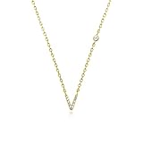 Collar Plata de Ley 925 Oro Pequeño 26 Letras Circón Colgante Monograma Inicial Alfabeto Joyería Fiesta de Noche