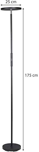 Lampada Piantana A LED BAKAJI 2 Luci 35W - Altezza 175cm, Dimmerabile, Telecomando, Design Moderno In Metallo