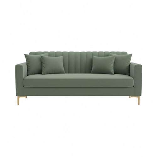 Image of 3 Seater Velum Fabric Sofa Set for Living Room, Modern Design with High Density Foam, Solid Wood Frame, Ergonomic Comfortable Seating for Home & Office (Frosty Green, 3 Seater) | Soft foam comfort, Strong wood frame