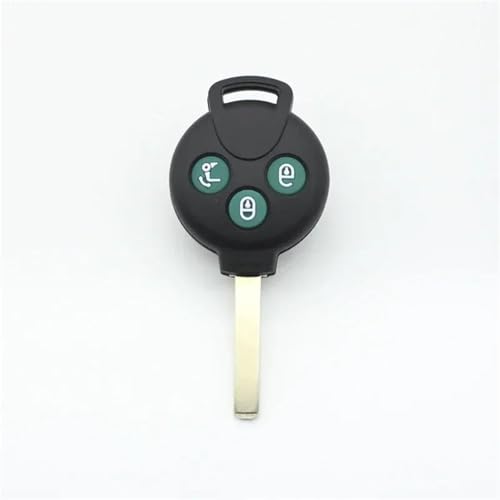 Coque de clé à 3 boutons pour Smart Fortwo 451 avec greenpad