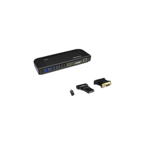 Diamond Multimedia Dual Video Output, USB 3.0/2.0 Universal Docking Station with Gigabit Ethernet, HDMI, DVI, Audio for Windows 11, MacOS and Android 5.0+. Display Link Certified DL-3900 Chip Cover