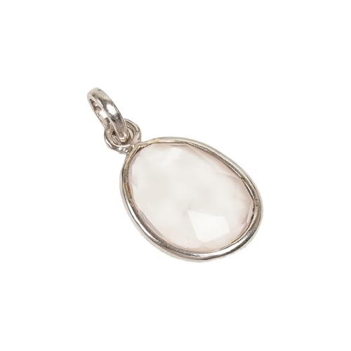 Quartz rose pierre précieuse pendentif argent 925 fait main