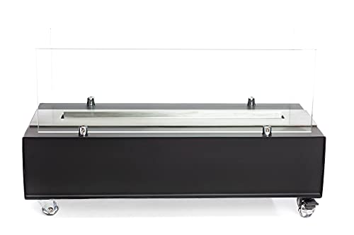 Lareira Ecológica a álcool ou etanol Aço Preta 60cm Q60cm