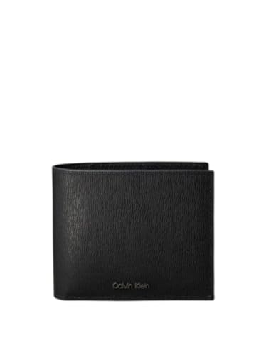 Calvin Klein Portafogli uomo Saffiano EW Billfold w/Coin LV04D1072G, nero