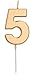Produktbild Folat 24145 Kuchen Kerze Ziffer/Zahl 5 Gold-5 cm Geburtstagskerzen für Geburtstag, Geburtstagsdeko, für Kinder Partys, Hochzeiten, Firmenfeiern, Jubiläen