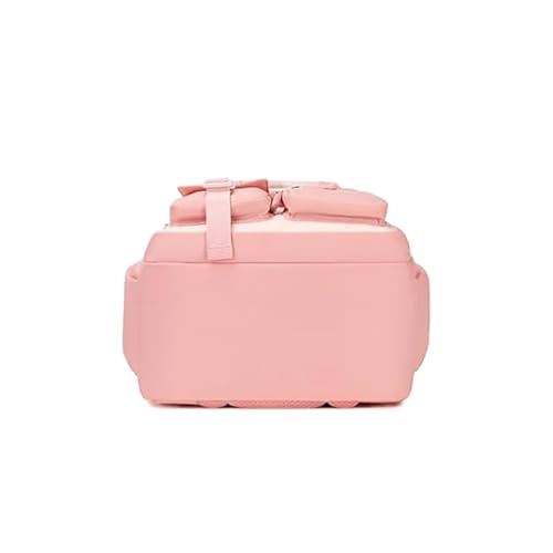 Image of MATMO Multi-Pocket Girls Boys School Backpack Kids Student Bookbag Travel Daypack (Pink with White)