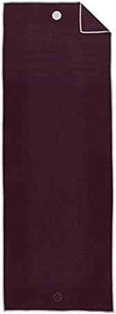 Manduka Yogitoes Yoga Towel – Rubber Grip Dots Non-Slip Bottom, Quick Dry Fitness Towel for Hot Yoga, Pilates, Exercise - 68 Inch, Indulge Color