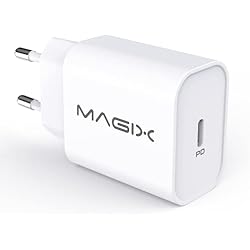 Cargador Motorola Turbo Power 18W Tipo C MAGIX Cargador de pared PD Quick Charge 3.0 18W 3A, USB Tipo-C, CA 100-240V a CC 5V 9V 12V (Compatible con Qc 1.0 2.0)(enchufe EUR)(Blanco)