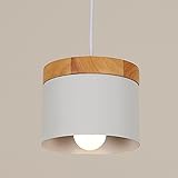 lamparas colgantes para habitacion de niñas ★ Diseño artístico moderno: La combinación de pantalla metálica y madera maciza natural confiere a esta lámpara un aspecto moderno y vintage, con un diseño original y único y un aspecto minimalista y elegante.