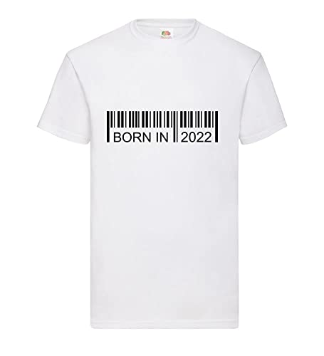 T-shirt pour homme born in 2022 blanc XXXL avec motif code à barres