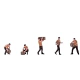harayaa 5 Pieces Industrial Figure Courier Miniatures Resin Models Delivery Worker Figurines Parcel Handler Set Hand-Painted Diorama Decorations Suitable for