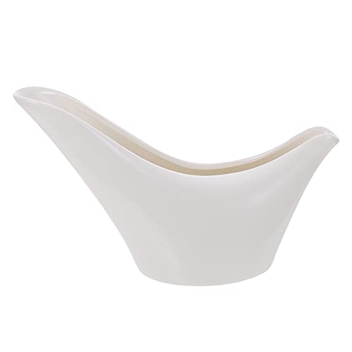 Alipis 1Pc Ceramic Gravy Boat Elegant White Sauce Jug for Milk and Storage Easy to Clean for Home Restaurant Coffee Shop Use Dishwasher Safe