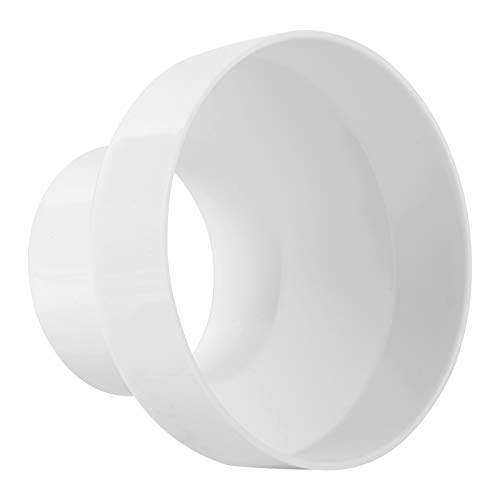CABAX Duct Reducer 6 to 4 inch Air Duct Adapter HAVC Pipe Connector for Inline Ventilation System (150mm to 100mm) White