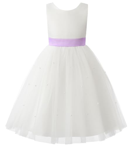 Image of JerrisApparel Flower Girls Dress Wedding Satin Dresses Princess Birthday Party Prom Ball Gown