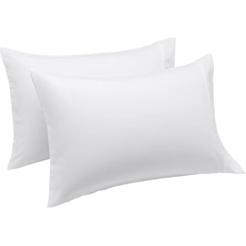 Standard Pillow Cases Set of 2 - Lightweight, Super Soft Easy Care Microfiber, Bright White, 30" L x 20" W, Pillows Not Included Cover