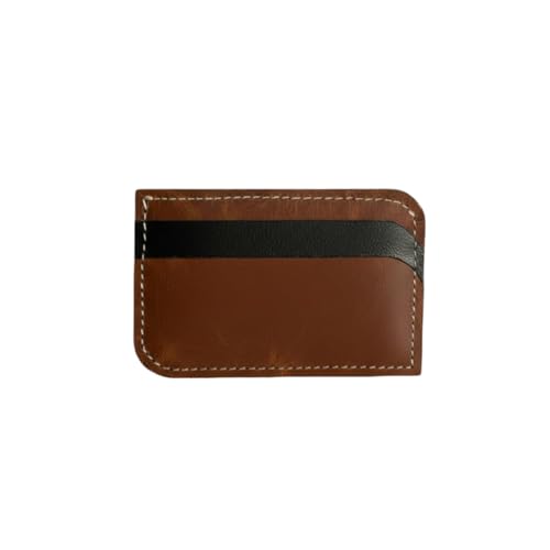 Image of Genuine Leather Card Holder Wallet for Men & Women | Slim Pocket Size Card Holder with Cash Slot | Debit Credit Visiting Card Organizer for Daily Use (Style 12)