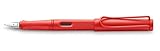 convertidor pluma lamy safari La pluma estilográfica con la carcasa de plástico ABS en color rojo destaca por su diseño elegante y brillante, que se completa con el muelle de acero plateado y el clip metálico plateado autoamortiguador