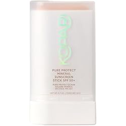 Kopari PURE PROTECT 100% Mineral Sunscreen Stick SPF 50+ Clear Zinc Oxide Face and Body Sunscreen with Hydrating Argan Oil, Shea Butter, Sheer Finish, Ultra-Portable, for Easy Reapplication