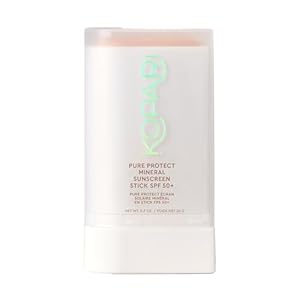 Kopari PURE PROTECT 100% Mineral Sunscreen Stick SPF 50+ Clear Zinc Oxide Face and Body Sunscreen with Hydrating Argan Oil, Shea Butter, Sheer Finish, Ultra-Portable, for Easy Reapplication