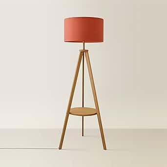ValueLights | Morrigan Rich Wood Tripod Floor Lamp with Rust Drum Lamp Shade and Bulb | Floor Lamps, Home Décor & Improvement Essential