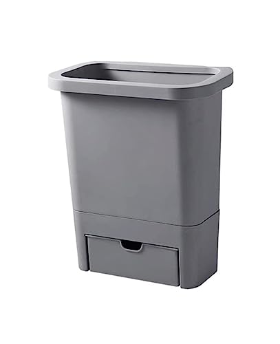 DZYHFCO Pattumiera da appendere alla porta dell'armadio della cucina con cassetto cestino dei rifiuti da parete, bidone della spazzatura per ufficio all'aperto e casa (grigio)