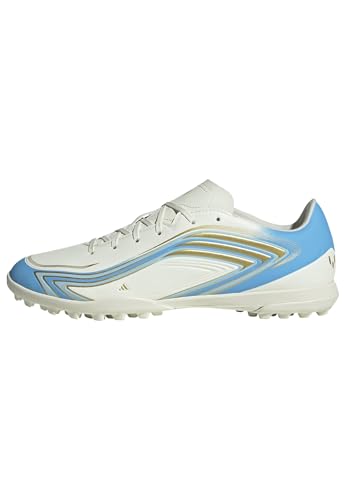 adidas Unisex Adulto F50 Messi Club Turf Football Boots Shoes, Ivory/Semi Blue Burst/Icey Blue, 46 EU
