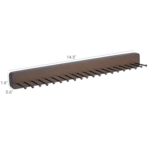 Mkono Tie Rack Wall Mounted Belt Hanger Holder Rustic Wood Tie Organizer For Men Closet Max Up 20 Storage For Ties Belts Scarf thumb #5