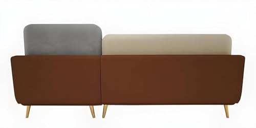 Image of Stylish & Luxury Cushioned Couch Relax sectional Sofa in Fabric & Velvet and Heavy Duty Sofa for bedrooms Living Rooms Guest Rooms Home and Office-(LHP 4 Seater Brown & Beige).