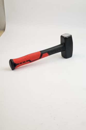 Image of SPARTAN 1240g Club Hammer | Drop Forged Carbon Steel Head with Pointed Chisel End | Heavy Duty Fibreglass Anti-Slip Handle | Masonry, Stone Cutting, Brickwork, Concrete & Demolition Hammer