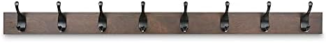 Amazon Basics Wall-Mounted Coat Rack - 5 Hooks, Light Walnut, Lot of 1