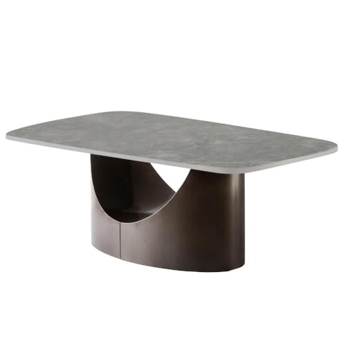 Image of Wakefit Colombian Coffee Table I Marble Finish I Vitrified Tile Top I Omani Grey
