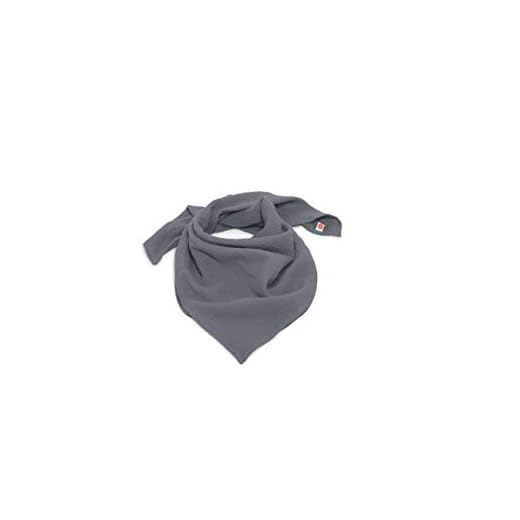 nanito Schal Halstuch Babyhalstuch Kinderschal Musselin Musselintuch Farbwahl Kinder Kinderhalstuch Baby Junge Mädchen Spucktuch Tuch 100% Bio Baumwolle 45 x 45 cm (grau)