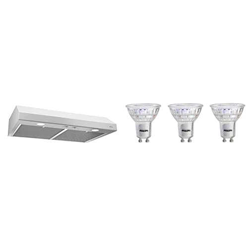 Broan-Nutone Bcsd130Ww Glacier 30-Inch Under-Cabinet 4-Way Convertible Range Hood With 2-Speed Exhaust Fan And Light, 300 Max Blower Cfm & Philips Led 544932 Bulb, 3 Count (Pack Of 1), Bright White #TOP30
