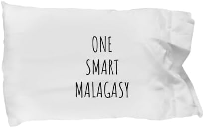 EzGift One Smart Malagasy Pillowcase Funny Madagascar Gift Idea for Clever Men Intelligent Women Geek Quote Gag Joke Pillow Cover Case 20x30 image 3