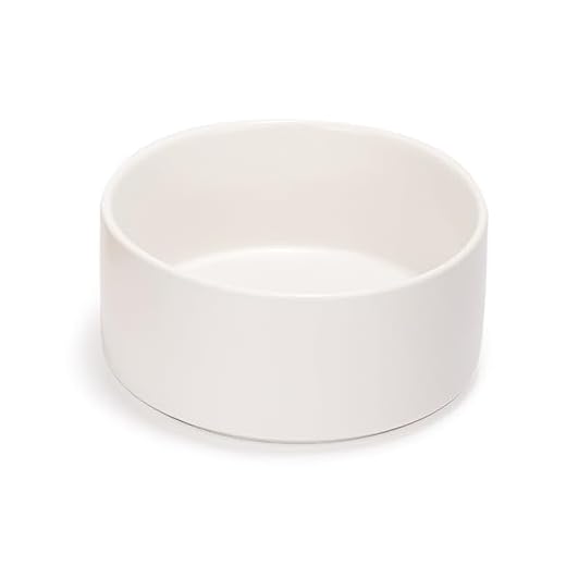 SPUNKYJUNKY 60OZ Ceramic Dog and Cat Bowl, Modern Cute Weighted Food Water Bowl for Replacement White (1 Pack)
