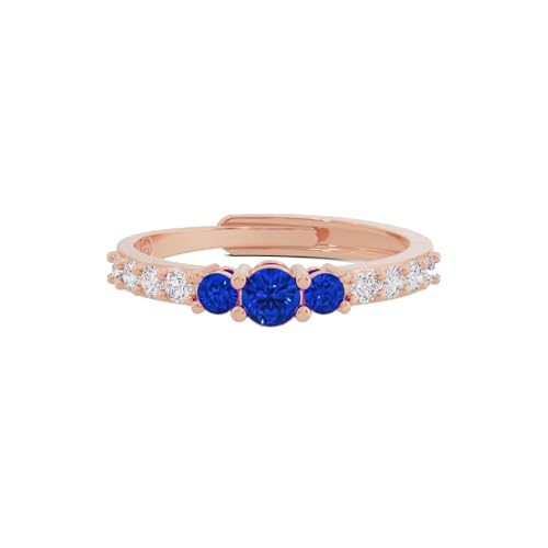 Image of U ARE 925 Sterling Silver 18K Gold and Rose Gold Plated Sparkling Three-Stone Ring | Gift for Women and Girls | With Certificate of Authenticity and 925 Stamp