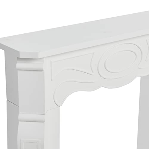Image of Creative Co-Op Small Victorian Decorative Fireplace Mantel, Flat Paintable White