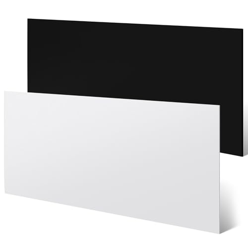 Image of Threehoney 2 Pcs White and Black HDPE Sheet 1 /4 inch Thick 24 x 48 Inch, HDPE Plastic Sheet High Density Polyethylene Board Flexible Solid Plastic Block for DIY Projects Crafts Machining Home