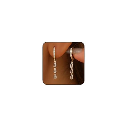 JOOTUEPO 1 Pare Dorados Pendientes, Oro Colgantes Pendientes, Mujer Hipoalergenicos Colgantes, Joyería Delicada Mujer, Regalos Joyas Joyeria Fiesta