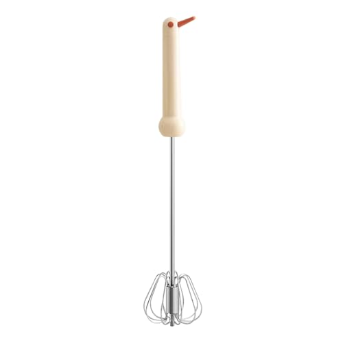 Batidor semiautomático - Batidor de mano de acero inoxidable | Batidor giratorio de 34 cm de ABS y acero inoxidable, duradero e higiénico para agitar, batir y mezclar la