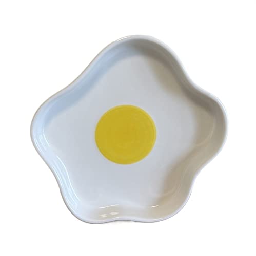 CFY652 Platos Plato de Comedor Bonito con Cinco Esquinas, Plato con Forma de Huevo, Plato Plano de cerámica Irregular, Plato Hondo for el hogar, Plato de Desayuno, Plato de Postre Platos Llanos