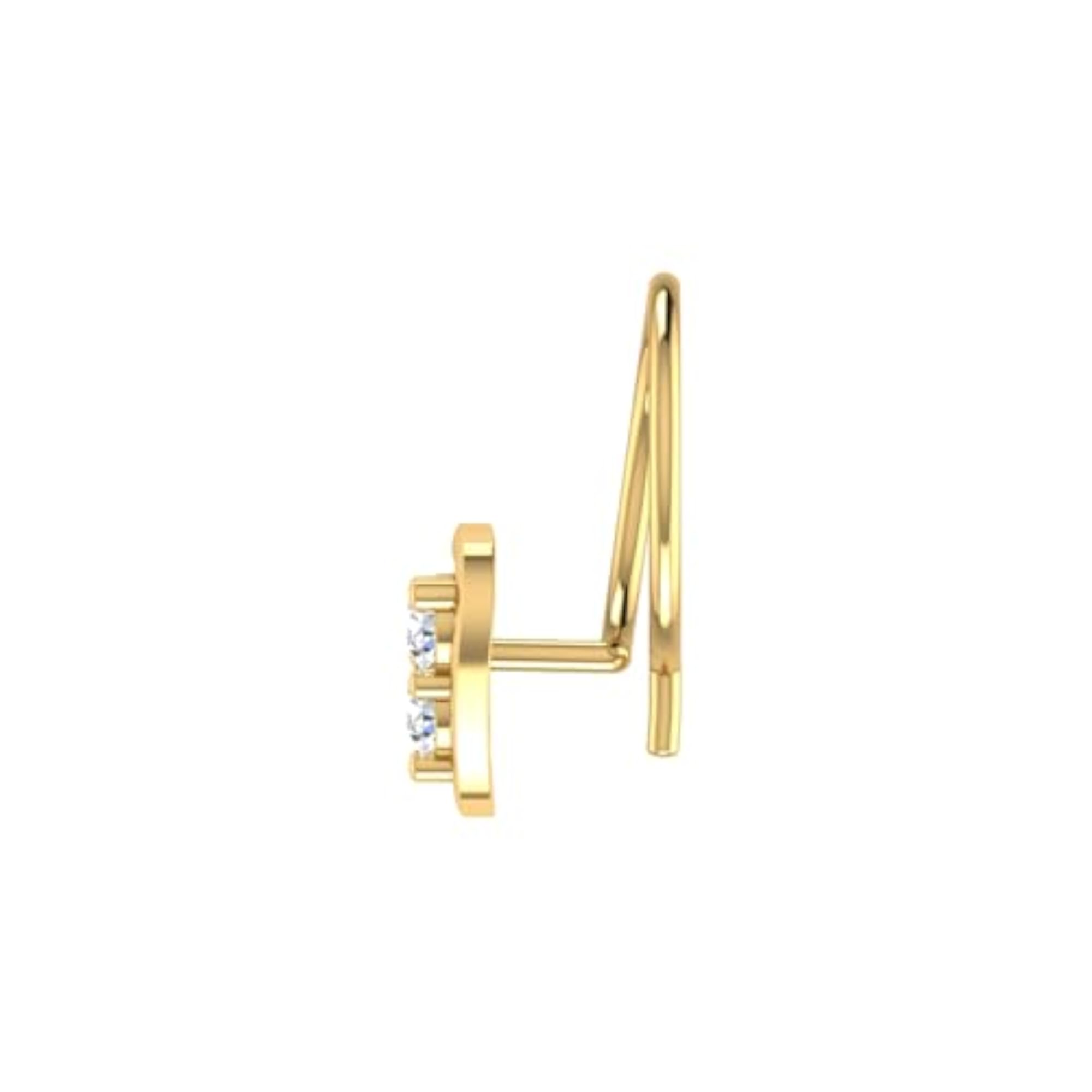 Women's 9K BIS Hallmarked Yellow Gold Stud Nosering