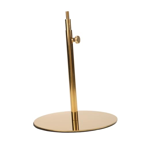 Cabilock Soporte de Cabeza de Maniquí Ajustable Base de Acero Inoxidable Dorado Diámetro 17 Cm Altura 20.5-34 Cm Base Desmontable para Exhibición Doméstica y Tienda