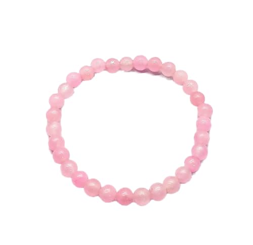 Bracelet onyx rose 6mm extensible perles naturelles de guérison et lithothérapie unisexe