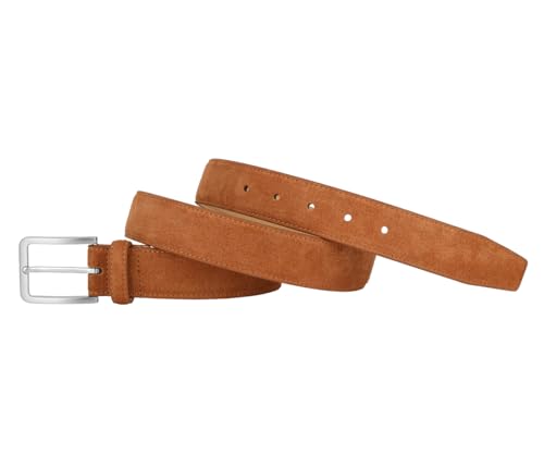 Image of Men's Belt Casual Genuine Leather Suede Belts for Men 1 3 /8 inch Wide Elegant Golf Dress Belt