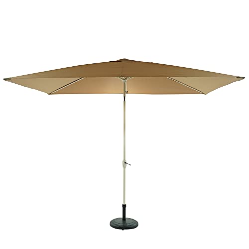 Stilè Ombrellone da Giardino con Palo Centrale 3X2M in Alluminio Meccanismo di Inclinazione A Manovella Parasole (Tortora)